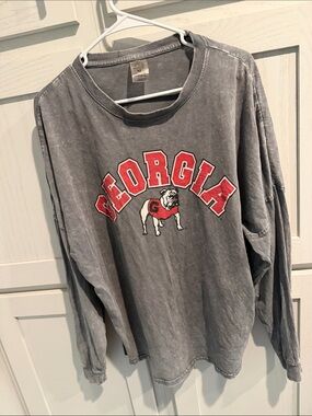 Georgia Bulldogs Gray Long-Sleeve Women Tee